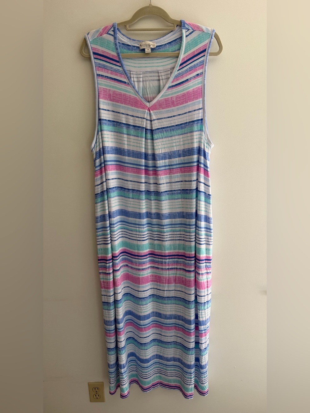 Koolaburra by UGG Modal Striped V-Neck Sleeveless Pocket Maxi Dress, Women's 3X